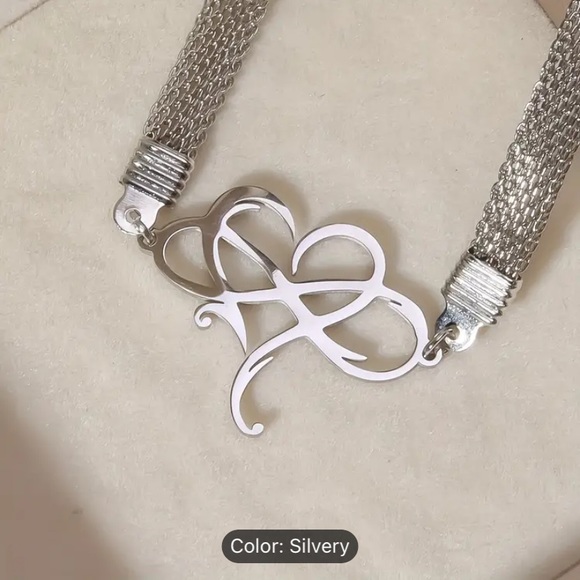 Silver tone Stainless Steel Bracelet Heart Infinity NEW - Picture 2 of 4